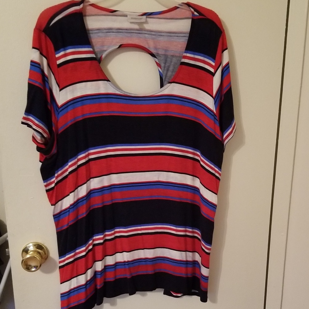 Avenue red white and blue tee